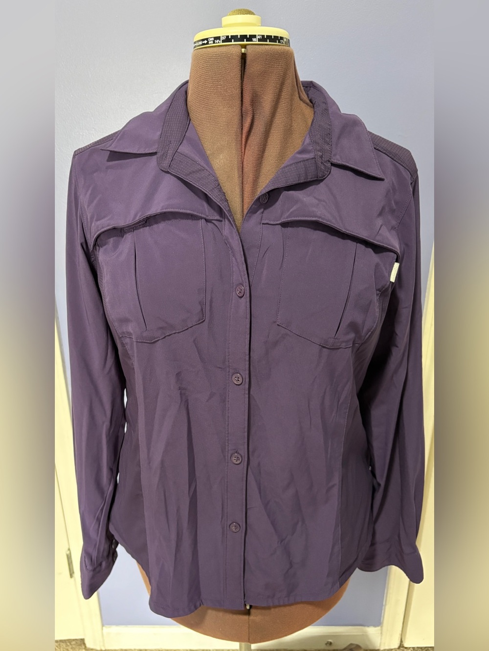 Columbia Omni-Shade Sun Protection Purple Long Sleeve Button Down Shirt Size L